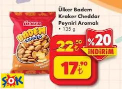 ÜLKER BADEM KRAKER CHEDDAR PEYNİRİ AROMALI 135 G
